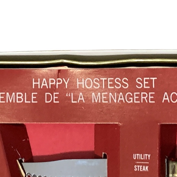 NIB Vintage 50’s / 60’s Woodlyn Crown Sheffield Happy Hostess Knife Set - Picture 5 of 14